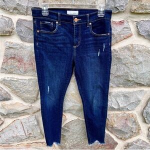 LOFT Raw Hem Distressed Skinny Jeans 29P